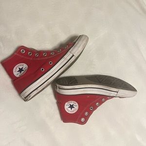 Red high top converse